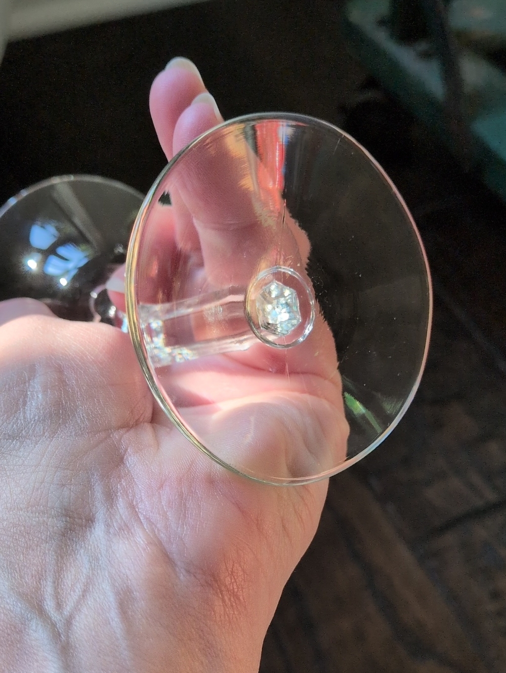Vintage Kitschy and Fun Crooked Stem Tipsy Face Martini Manhattan Glass - Picture 8 of 10
